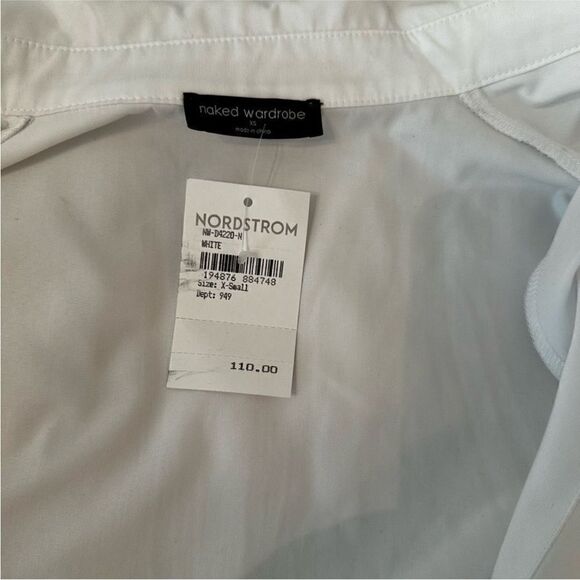 NWT Naked Wardrobe WHITE LONG SLEEVE-S7 - Picture 8 of 8